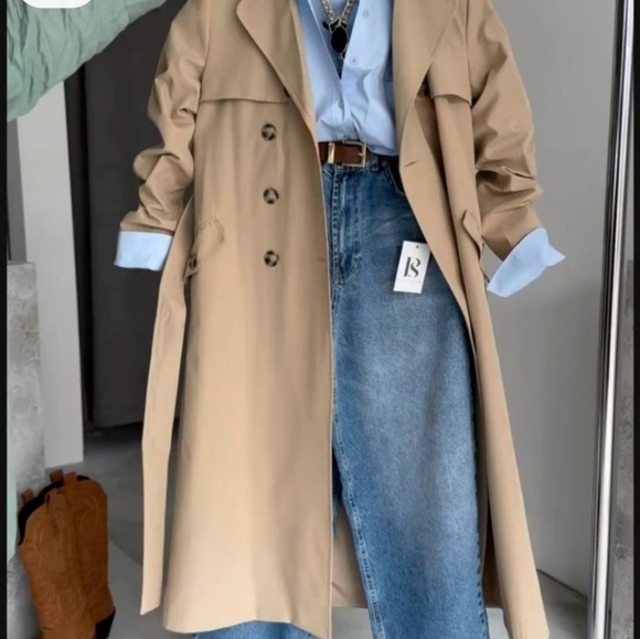 Loft Women's Medium Tan Double-Breasted Jacket - Picture 14 of 15